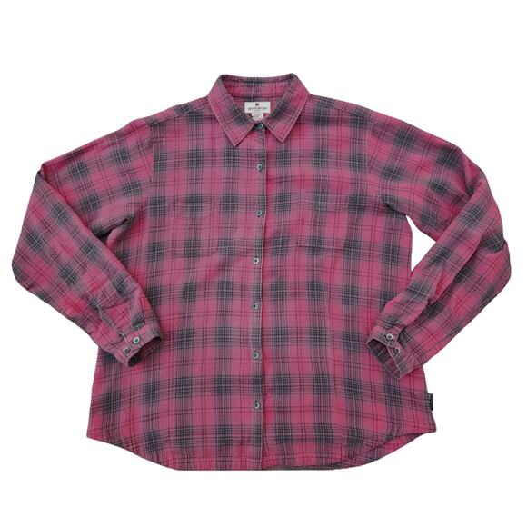 VTG Woolrich Flannel Shirt Shacket Jacket XL Tartan Plaid Ruby Onyx Cotton - Picture 6 of 7